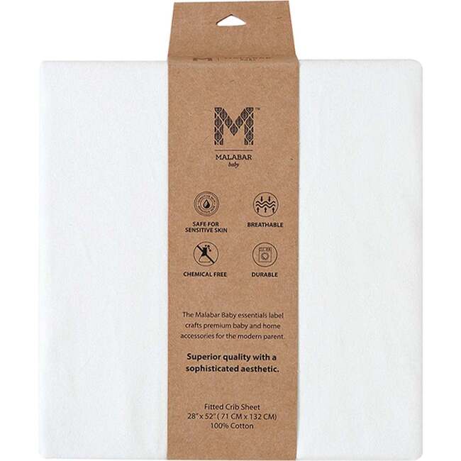 Certified Organic Knit Cotton Crib Sheets, Off White