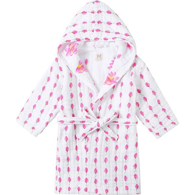 Certified Organic Muslin Reversible Bath Robe, Enchanted Garden