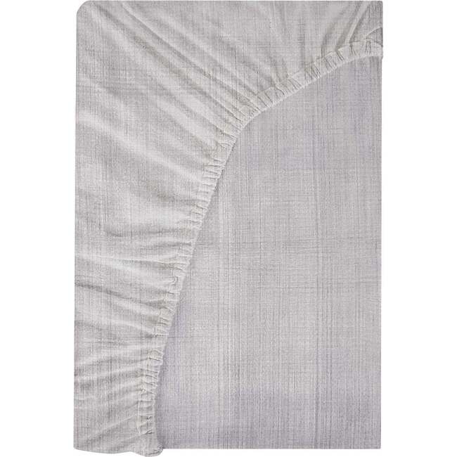 Brush-Stroked Cotton Fitted Crib Sheet, Grey Brush Stroke