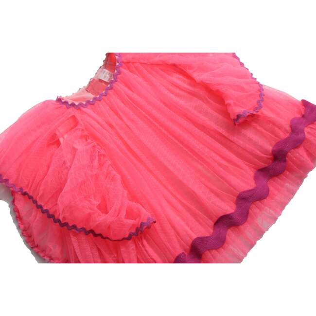 Toula Pleated Cape Blouse, Bougainvillea - Blouses - 4