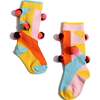 Pom Pom Kite Socks, Bougainvillea Mix - Socks - 1 - thumbnail