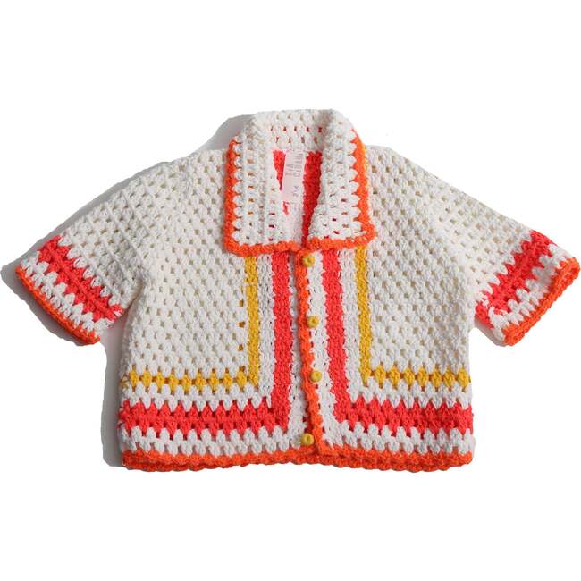 Piper Colorblock Crochet Cardi, Sugar Mix