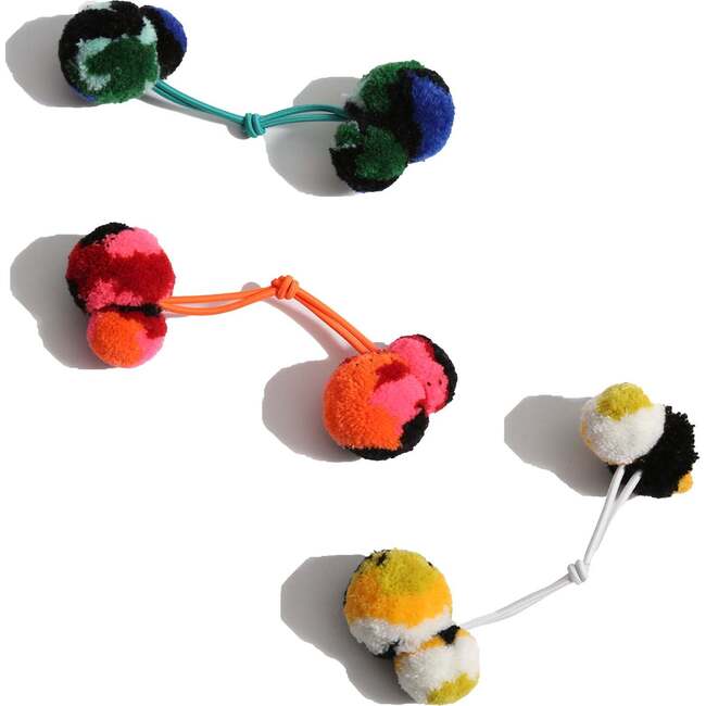 Petra Pom Pom Ties (Set of 3), Rainbow
