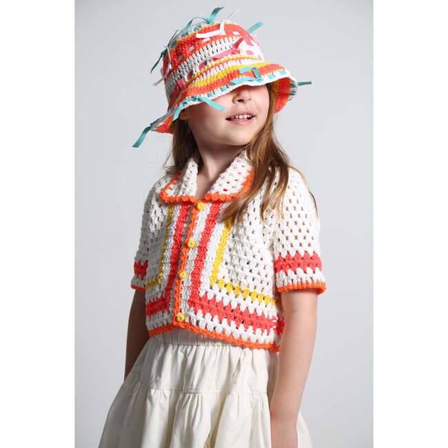 Piper Colorblock Crochet Cardi, Sugar Mix - Cardigans - 2