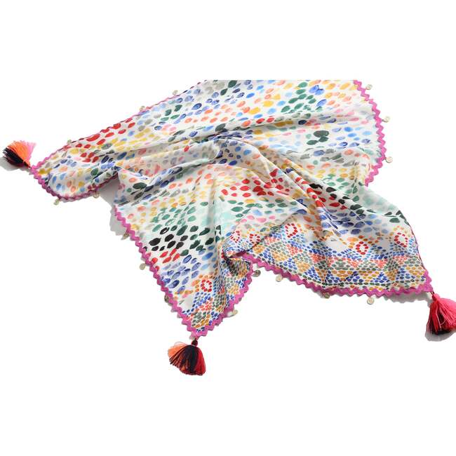 Tassel Embellished Scarf, Rainbow - Scarves - 4