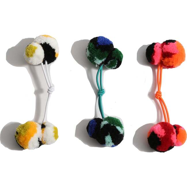 Petra Pom Pom Ties (Set of 3), Rainbow - Hair Accessories - 2