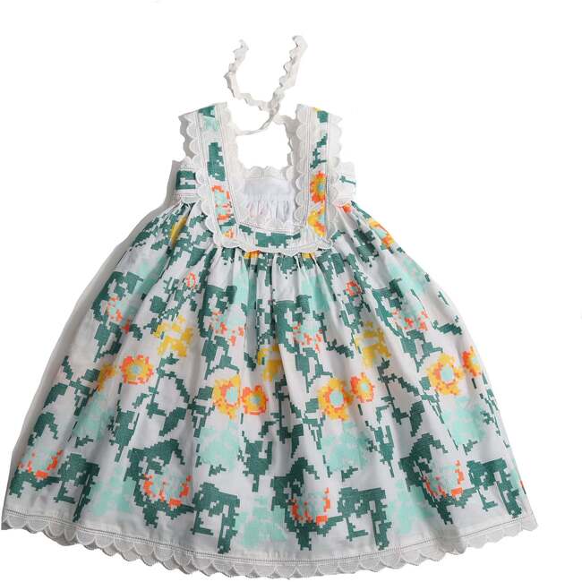 Ophelia Scalloped Sundress, Cyprus Mix - Dresses - 3