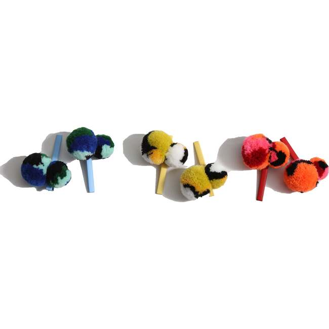 Pom Pom Bobbi Pins (Set of 6), Rainbow - Hair Accessories - 3