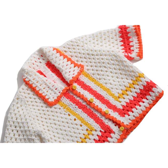 Piper Colorblock Crochet Cardi, Sugar Mix - Cardigans - 4