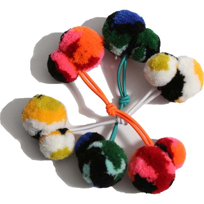 Petra Pom Pom Ties (Set of 3), Rainbow - Hair Accessories - 4