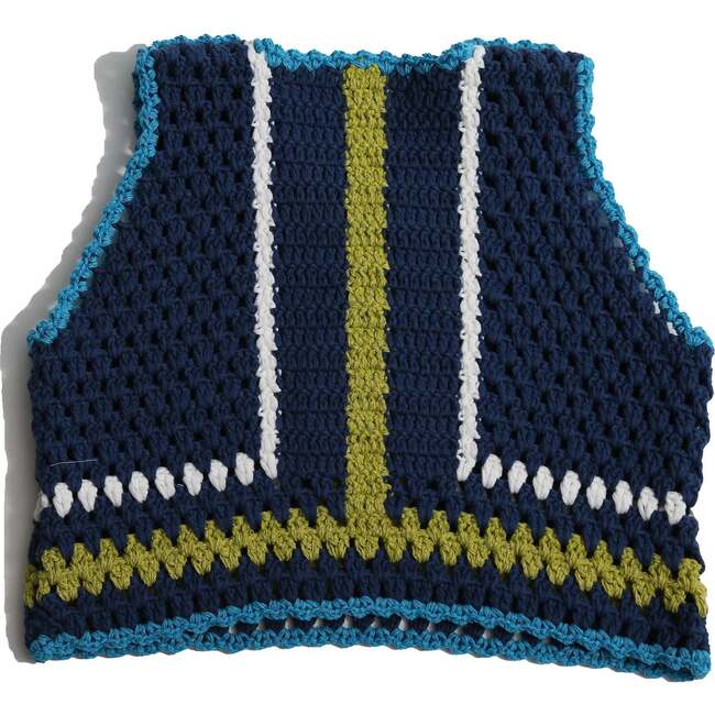 Piper Colorblock Crochet Vest, Aegean Mix - Vests - 3