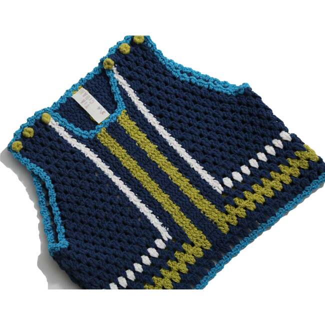 Piper Colorblock Crochet Vest, Aegean Mix - Vests - 4