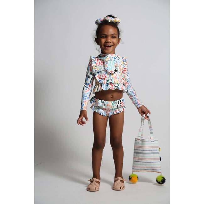 Marina Ruffle Rash Guard Set, Rainbow - Two Pieces - 2