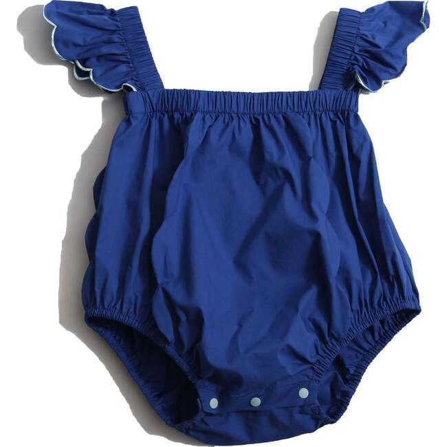 Laurel Scalloped Summer Onesie, Aegean