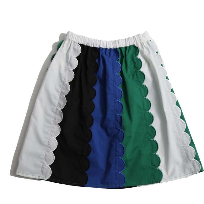 Laurel Scalloped Summer Skirt, Aegean