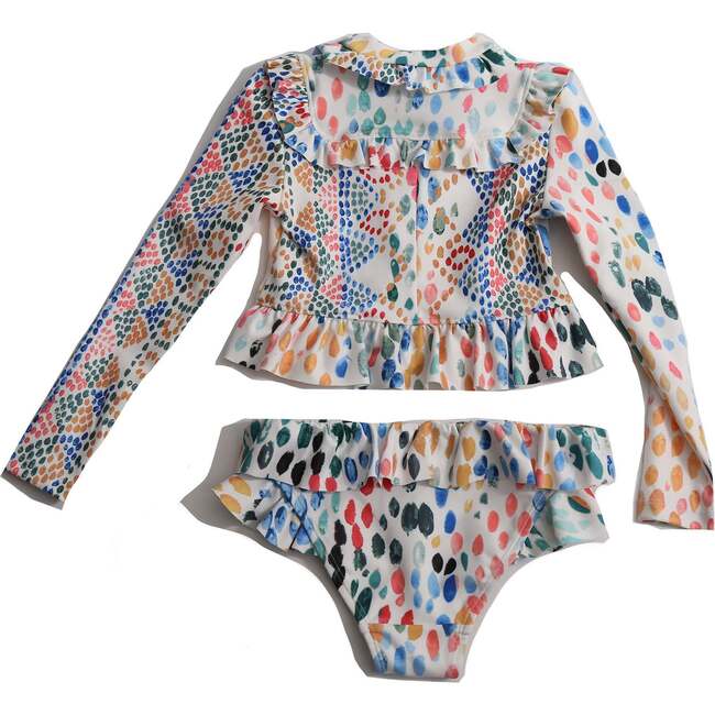 Marina Ruffle Rash Guard Set, Rainbow - Two Pieces - 3