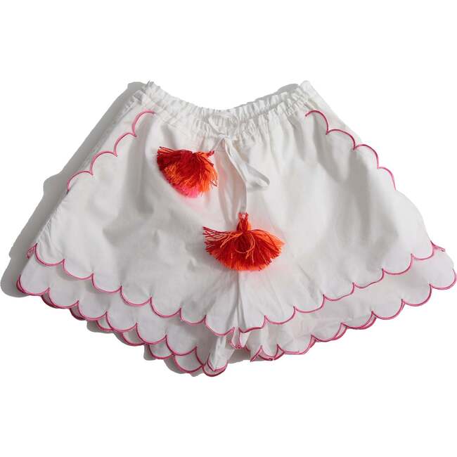 Laurel Scalloped Summer Shorts, Sugar