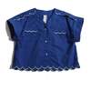 Laurel Scalloped Summer Blouse, Aegean - Blouses - 1 - thumbnail