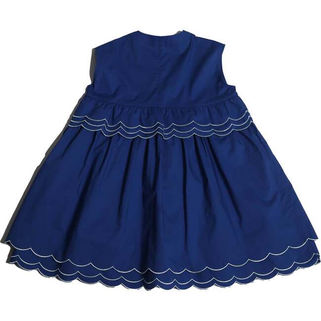 Laurel Scalloped Shirt Dress, Aegean - Dresses - 2