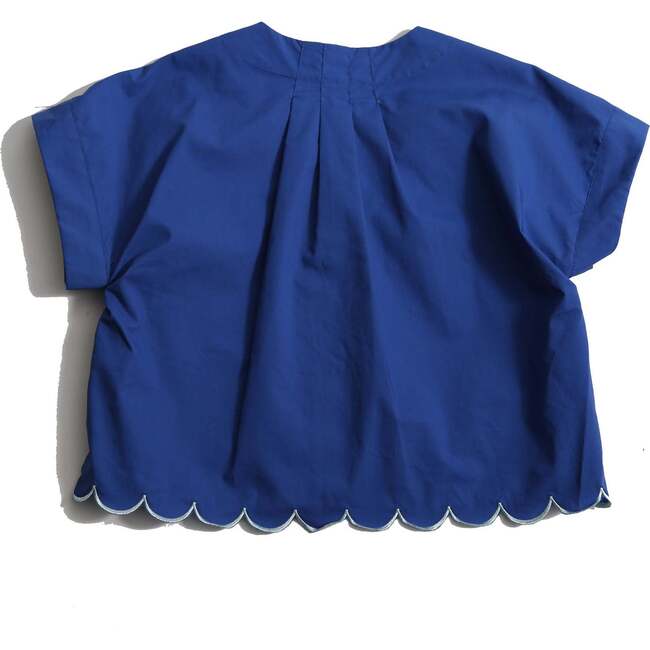 Laurel Scalloped Summer Blouse, Aegean - Blouses - 3