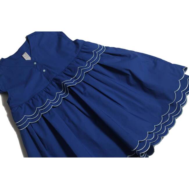 Laurel Scalloped Shirt Dress, Aegean - Dresses - 3