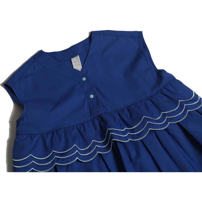 Laurel Scalloped Shirt Dress, Aegean - Dresses - 4