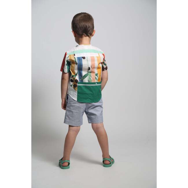 Patchwork Safari Henley, Rainbow - Shirts - 6