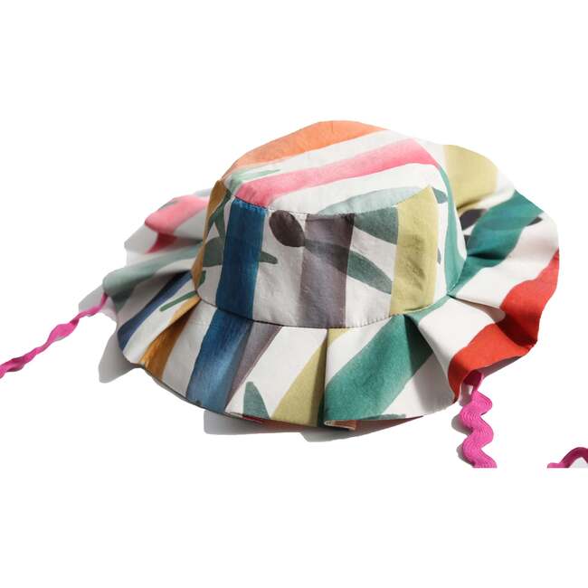 Constance Pleated Bucket Hat, Rainbow - Hats - 5