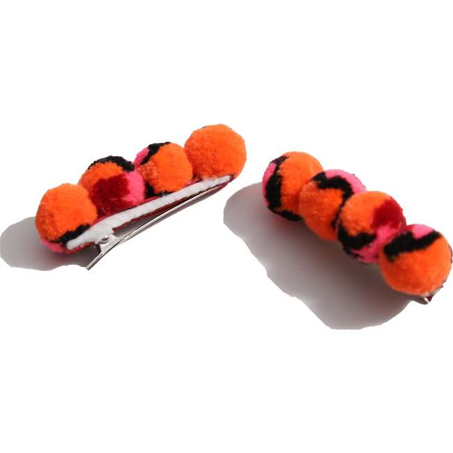 Caterpillar Hair Clips (Set of 2 ), Bougainvillea Mix - Hair Accessories - 2