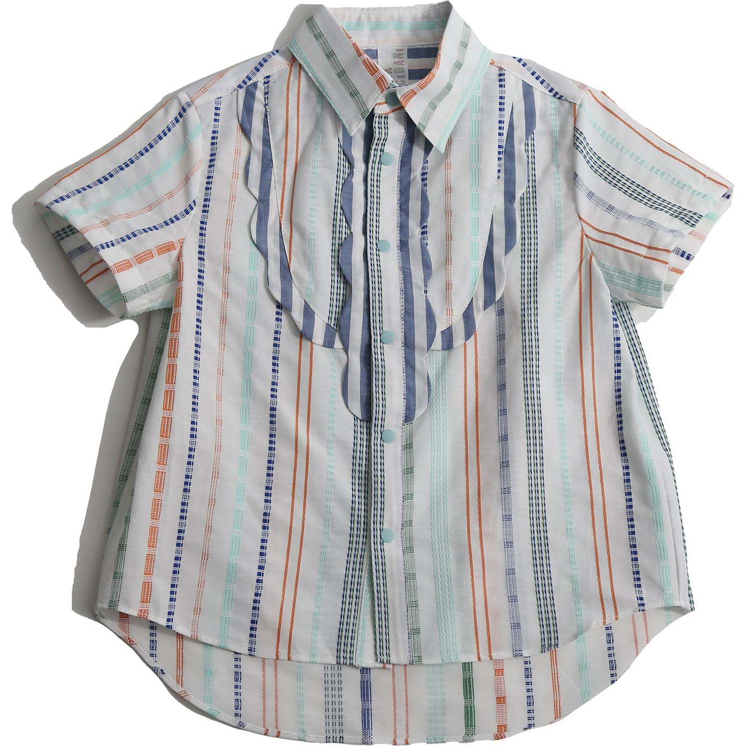 Atticus Scalloped Snap Shirt, Sugar Mix - Shirts - 1