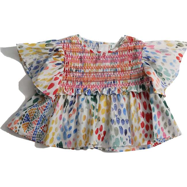 Baby Sofia Smocked Blouse, Rainbow