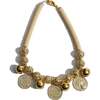 Athena Layered Charm Necklace, Pyrite - Necklaces - 1 - thumbnail