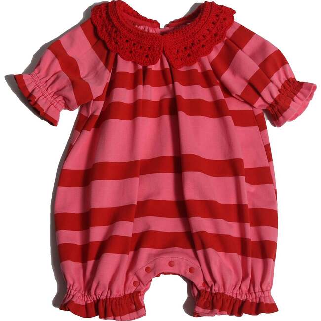 Athena Crochet Collar Onesie, Cinnabar Mix