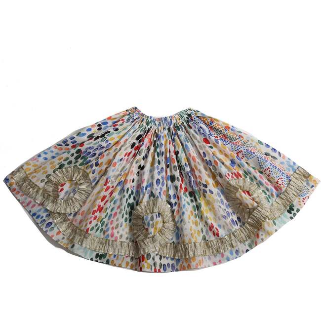 Alexandra Ribbon Pleated Skirt, Rainbow