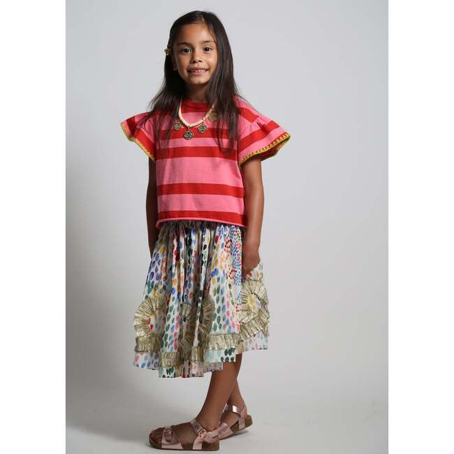 Alexandra Ribbon Pleated Skirt, Rainbow - Skirts - 2