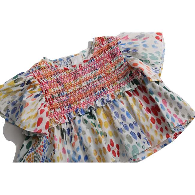 Baby Sofia Smocked Blouse, Rainbow - Blouses - 3