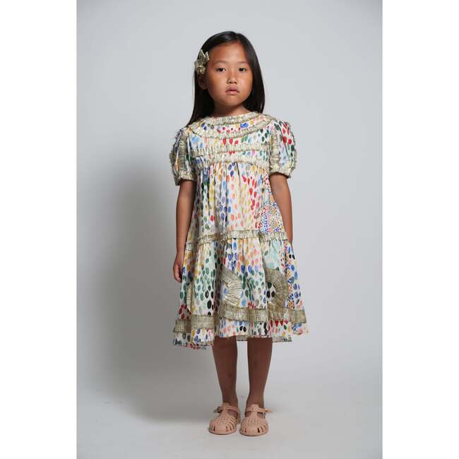 Alexandra Ribbon Pleated Frock, Rainbow - Dresses - 6