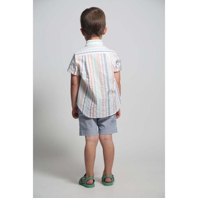 Atticus Scalloped Snap Shirt, Sugar Mix - Shirts - 6