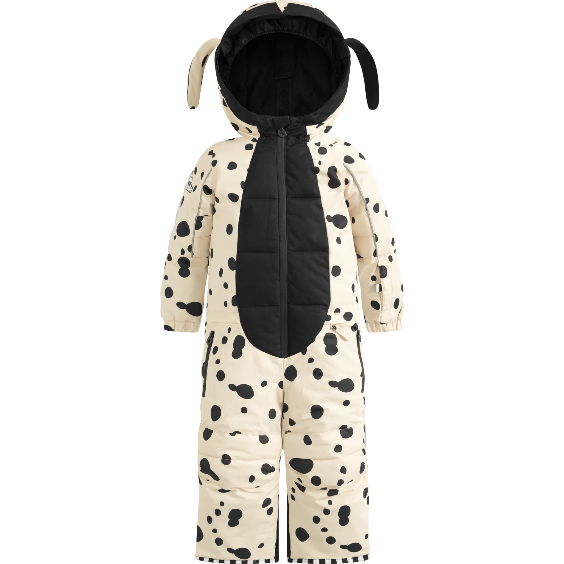 Puppydo Adjustable Hood Waterproof Zipper Snowsuit, Beige - Snowsuits - 1