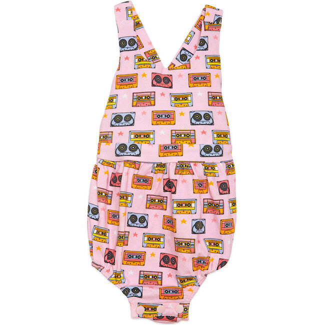 Cross Back Bubble Romper in Cassettes/Stars