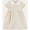 Waterford Striped Mariner Collar Double Breasted Short Sleeve Dress in Beige - Dresses - 1 - thumbnail