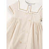 Waterford Striped Mariner Collar Double Breasted Short Sleeve Dress in Beige - Dresses - 3