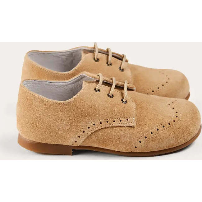 Suede Lace-Up Shoes in Beige - Lace-Ups - 3