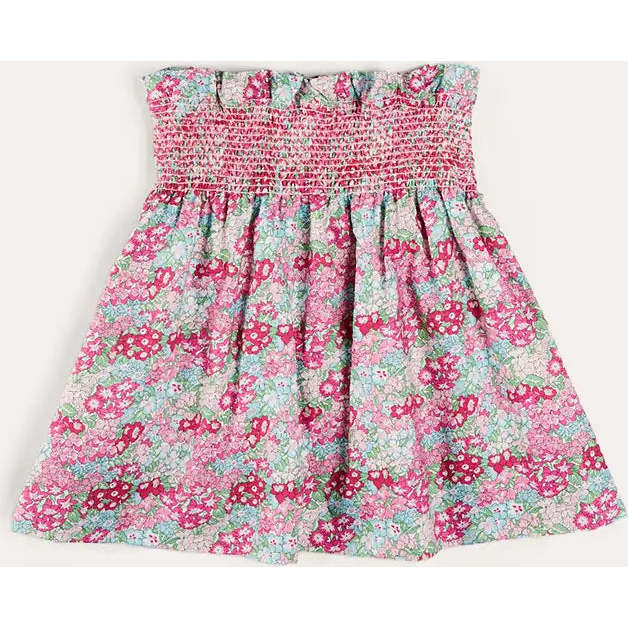Viola Floral Smocked Waistband Skirt in Pink - Skirts - 5