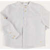 Stafford Striped Mao Collar Long Sleeve Shirt in Yellow - Shirts - 1 - thumbnail