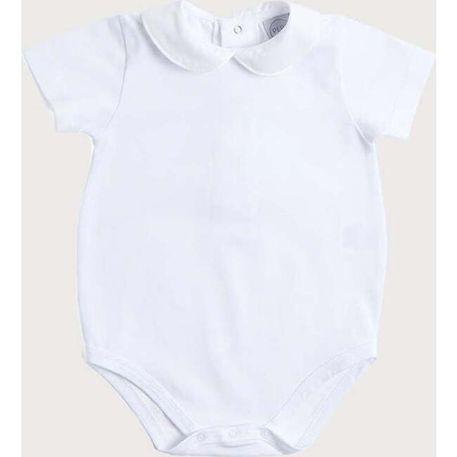 Peter Pan Collar Bodysuit in White