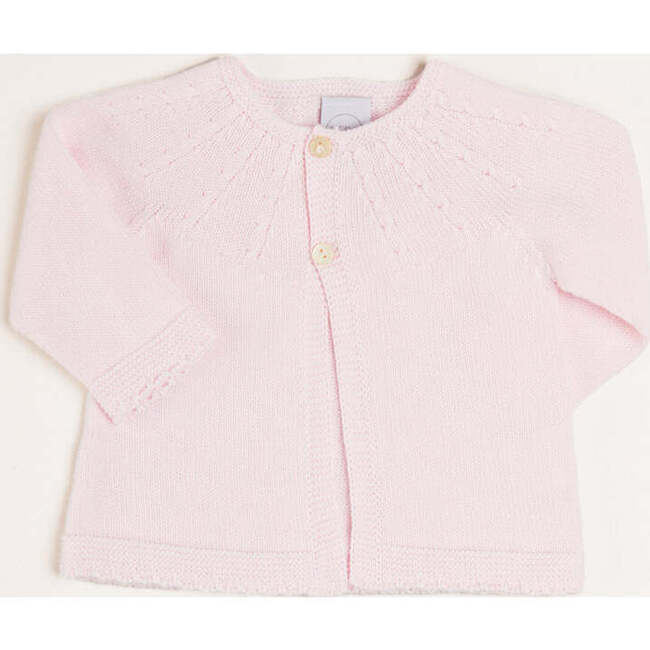 Openwork Detail Baby Cardigan in Pink