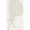 Openwork Cotton Knitted Bonnet in Cream - Hats - 1 - thumbnail