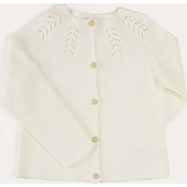 Openwork Cotton Cardigan in Cream