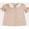 Mabel Floral Embroidered Short Sleeve Blouse in Coral - Blouses - 1 - thumbnail